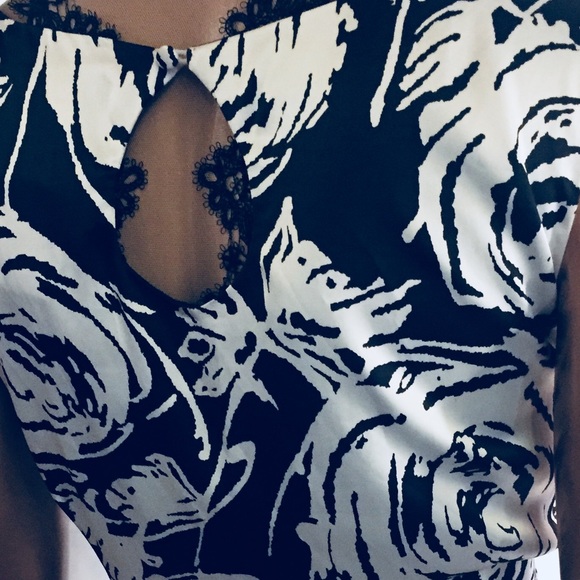 I.C.E. Vtg Dress Cutout Back Button Floral Sz 14 - Picture 5 of 8